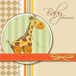 Baby shower card with cute giraffe