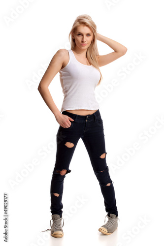 Photo: Portrait of blond teenage Portrait of blond teenage