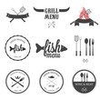 Restaurant menu design elements set