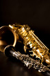 Classic music Sax tenor saxophone and clarinet in black