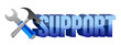 support sign and tools
