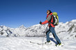 scialpinista ascende verso la vetta, Alpi italiane