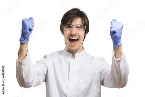 Photo: Ein überaus erfolgreicher Wissenschaftler feiert seinen Erfolg Ein überaus erfolgreicher Wissenschaftler feiert seinen Erfolg