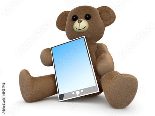 Illustration: Teddy Bär mitt Tablet PC Teddy Bär mitt Tablet PC