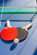 table tennis ping pong two paddles and white ball