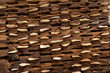 threshing board of aged wood and stones texture