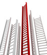Illustration: Ladder leader, as concept idea of success and permanence Ladder leader, as concept idea of success and permanence