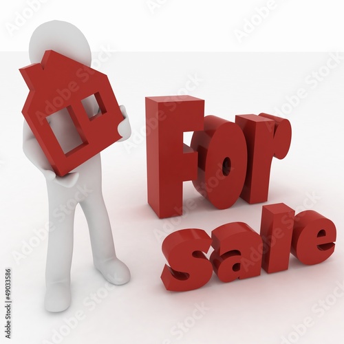 Illustration: A person makes a presentation of the new homes for sale A person makes a presentation of the new homes for sale
