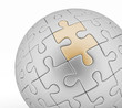 3d render  illustration spherical puzzle