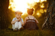 little serious boy and girl
