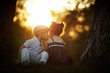 boy and girl on sunset