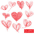 Set of 10 scribbled hand