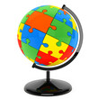 Puzzle sphere as globe