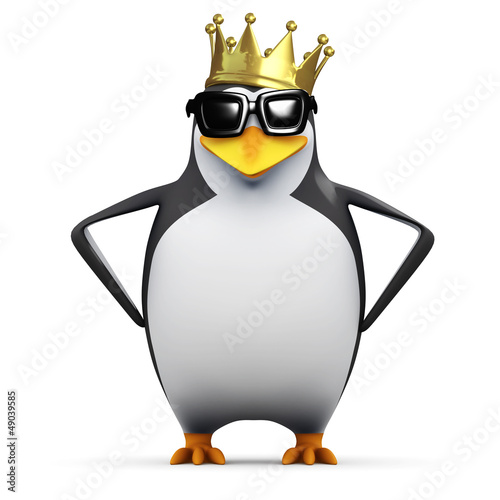 Illustration: King penguin with hands on hips King penguin with hands on hips