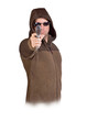 man in a hood with gun
