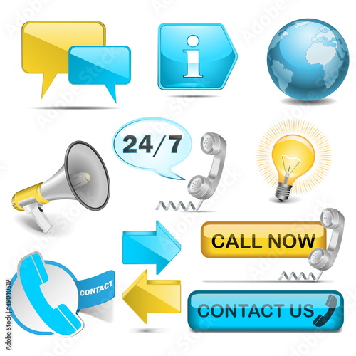 Vector: Vector contact and information icons Vector contact and information icons