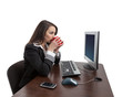 Foto: Businesswoman Drinking Coffee Businesswoman Drinking Coffee