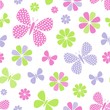 Vector illustration of seamless pattern with flowers