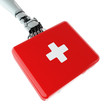 Isolated robotic arm with first aid kit
