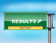Highway sign with "Results" text