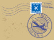Grunge rubber stamp set with text air mail, par avion, vector
