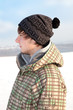Portrait of a young man in winter
