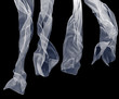 white scarf on a black background
