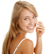 Woman removing makeup