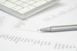 Photo: accounting, pen, numbers and keypad accounting, pen, numbers and keypad