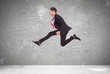 young business man in a big run