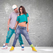 young man and woman  hip-hop dancers