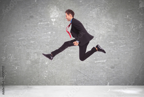 Photo: young business man in a big run young business man in a big run