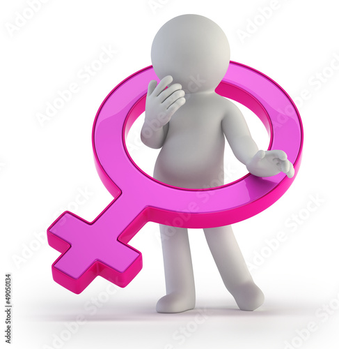 Illustration: 3d small people - female 3d small people - female