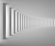 Empty White Interior with Big Columns and Light