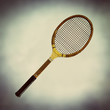 old fashioned wooden tennis racket