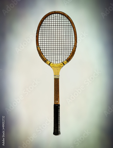 Photo: aged tennis racket aged tennis racket