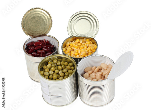 Photo: Beans in metal tins Beans in metal tins