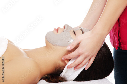 Photo: Woman enjoy receiving head massage Woman enjoy receiving head massage