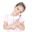 Foto: Little smiling girl holding a toothbrush Little smiling girl holding a toothbrush