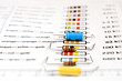 electronic  resistors on a book  with circuit symbols