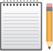 Vector: Isolated spiral notepad with pencil Isolated spiral notepad with pencil