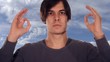 Video: young man doing yoga meditation young man doing yoga meditation