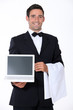 Waiter with computer