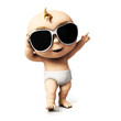 3d rendered illustration of a cute baby
