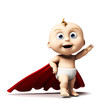 3d rendered illustration of a cute baby
