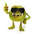 3d rendered illustration of a funny bacteria toon