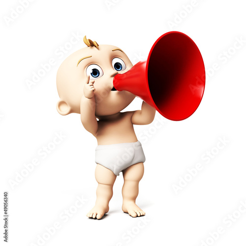 Illustration: 3d rendered illustration of a cute baby 3d rendered illustration of a cute baby
