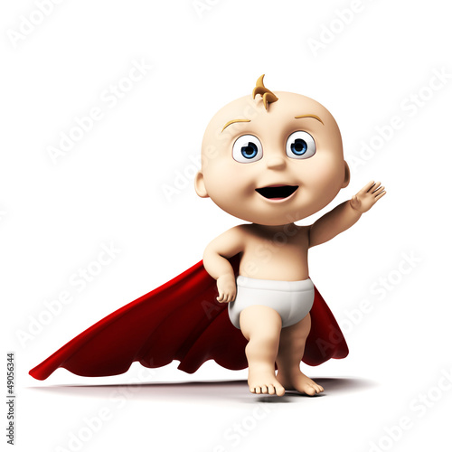 Illustration: 3d rendered illustration of a cute baby 3d rendered illustration of a cute baby