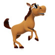 3d rendered illustration of a cute horse