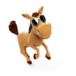 3d rendered illustration of a cute horse